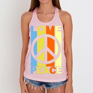 Love Peace Hippie Retro Women's Knotted Racerback Tank