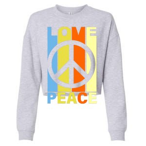 Love Peace Hippie Retro Cropped Pullover Crew