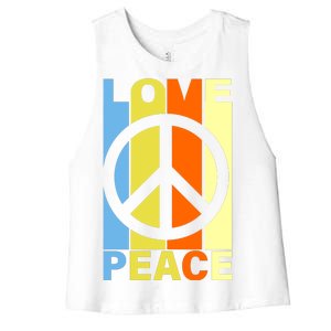 Love Peace Hippie Retro Women's Racerback Cropped Tank