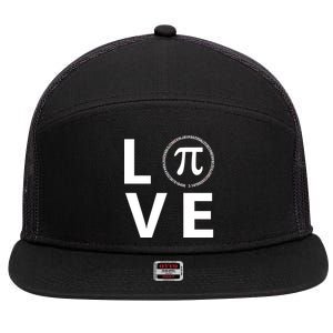 Love Pi Day 3.14 March 14th Math Geek 7 Panel Mesh Trucker Snapback Hat