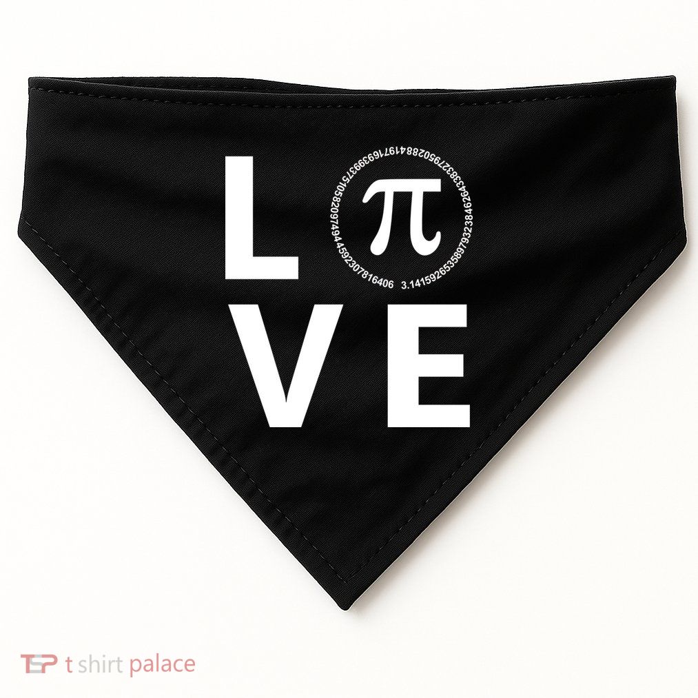 Love Pi Day 3.14 March 14th Math Geek USA-Made Doggie Bandana