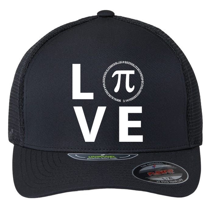 Love Pi Day 3.14 March 14th Math Geek Flexfit Unipanel Trucker Cap