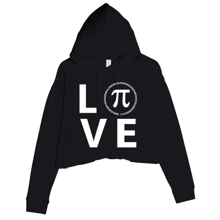 Love Pi Day 3.14 March 14th Math Geek Crop Fleece Hoodie