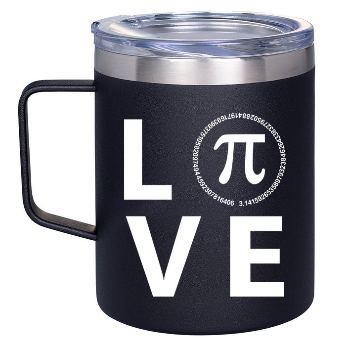 Love Pi Day 3.14 March 14th Math Geek 12oz Stainless Steel Coffee Mug