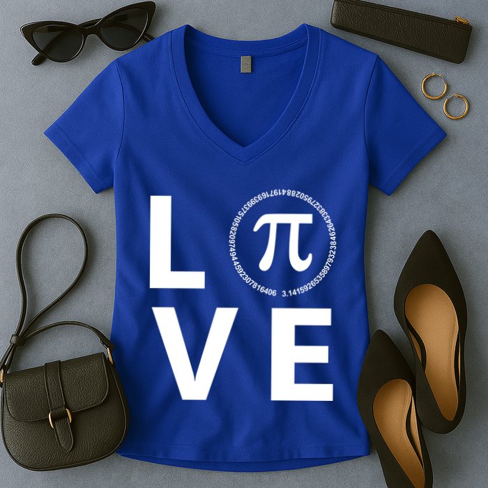 Love Pi Day 3.14 March 14th Math Geek Women's V-Neck T-Shirt