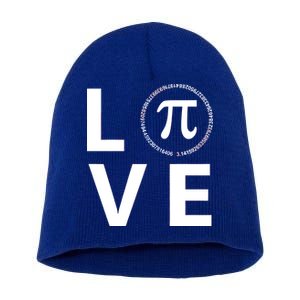 Love Pi Day 3.14 March 14th Math Geek Short Acrylic Beanie