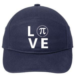 Love Pi Day 3.14 March 14th Math Geek 7-Panel Snapback Hat