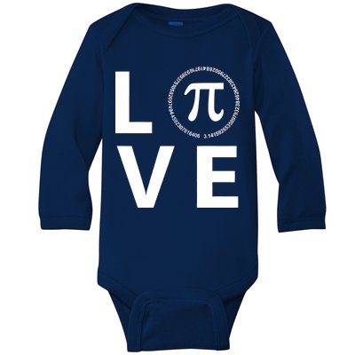 Love Pi Day 3.14 March 14th Math Geek Baby Long Sleeve Bodysuit