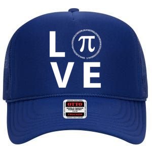 Love Pi Day 3.14 March 14th Math Geek High Crown Mesh Back Trucker Hat