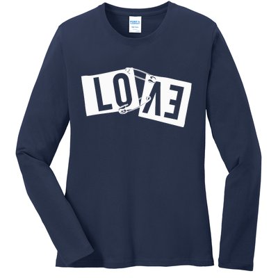 Love Pinned Cool Style Ladies Long Sleeve Shirt