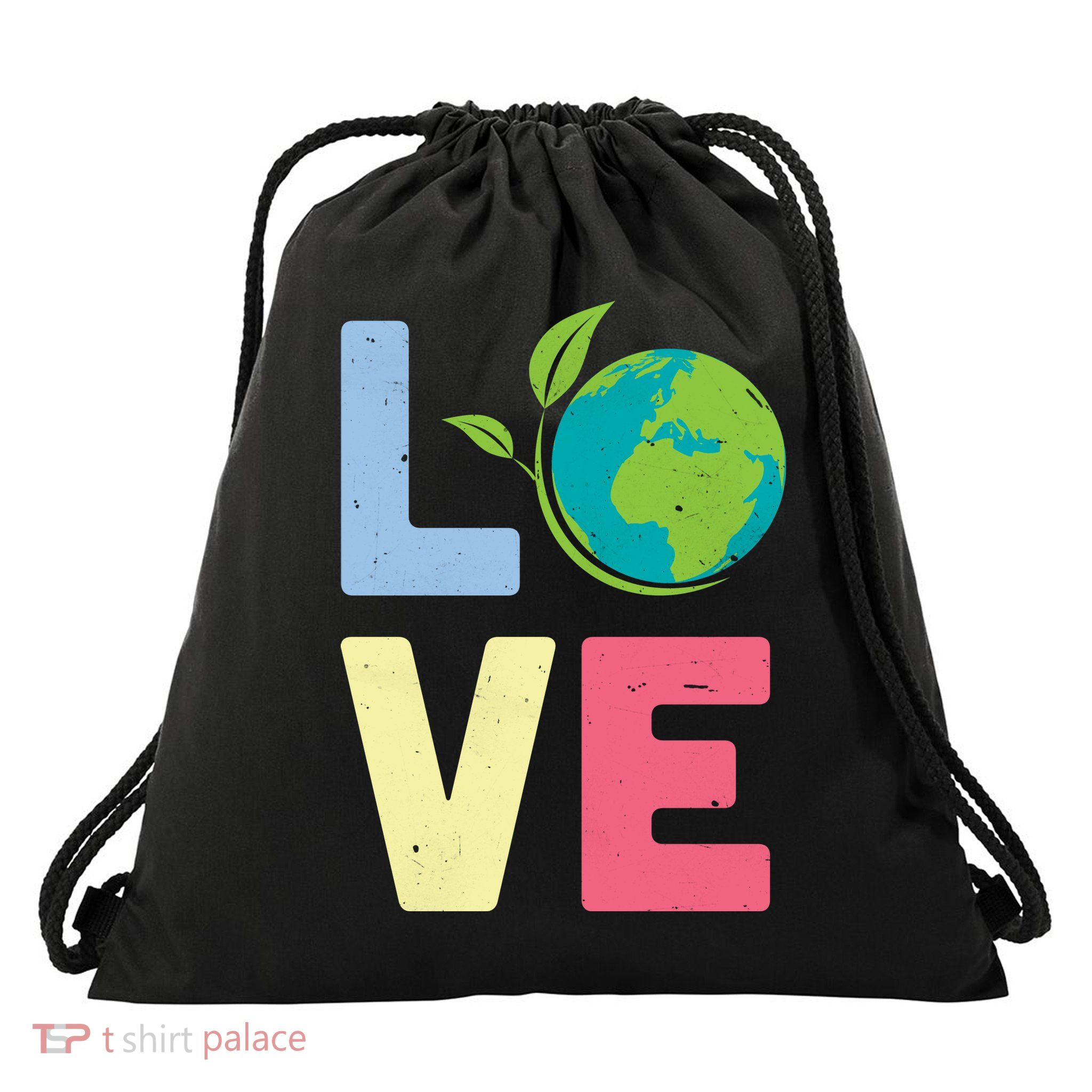 Love Planet Earth Day Drawstring Bag