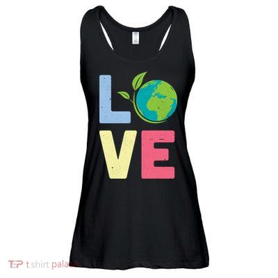 Love Planet Earth Day Ladies Essential Flowy Tank