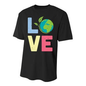 Love Planet Earth Day Youth Performance Sprint T-Shirt