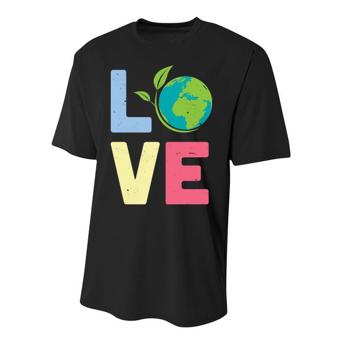 Love Planet Earth Day Youth Performance Sprint T-Shirt