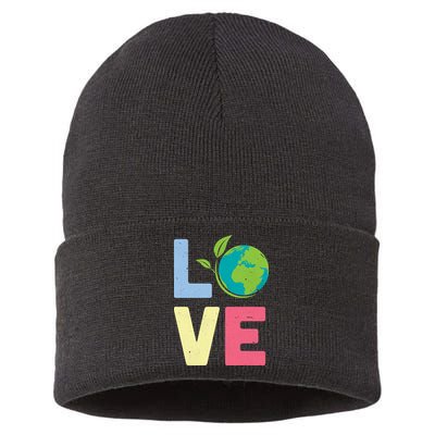 Love Planet Earth Day Sustainable Knit Beanie