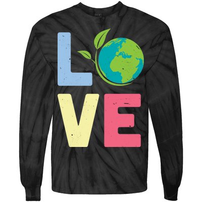 Love Planet Earth Day Tie-Dye Long Sleeve Shirt