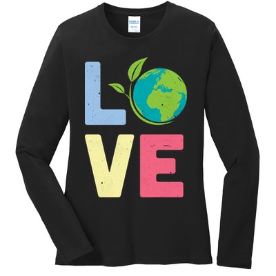 Love Planet Earth Day Ladies Long Sleeve Shirt