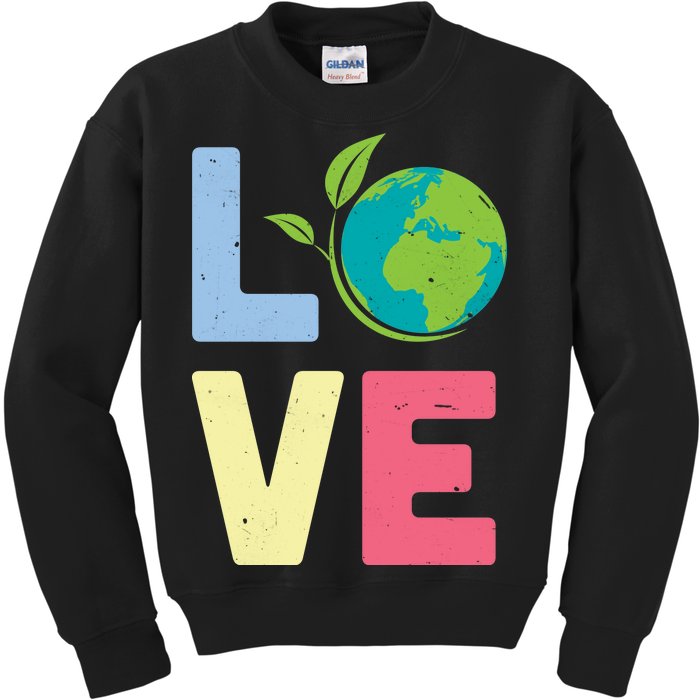 Love Planet Earth Day Kids Sweatshirt