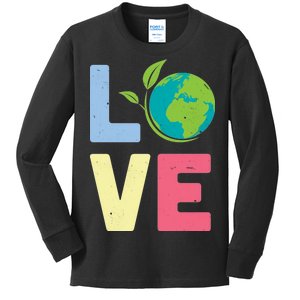 Love Planet Earth Day Kids Long Sleeve Shirt