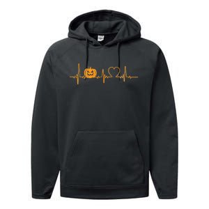 Love Pumpkins Halloween Heartbeat Performance Fleece Hoodie