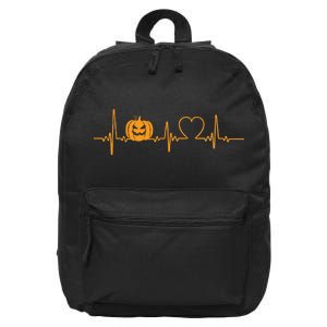 Love Pumpkins Halloween Heartbeat 16 in Basic Backpack