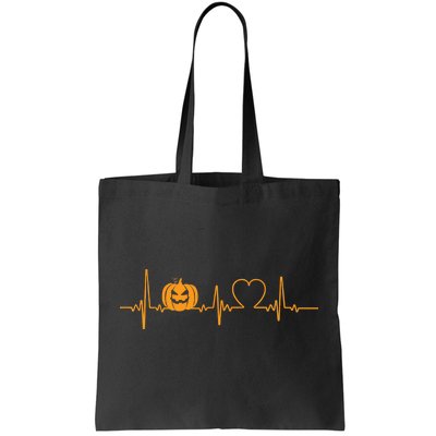 Love Pumpkins Halloween Heartbeat Tote Bag