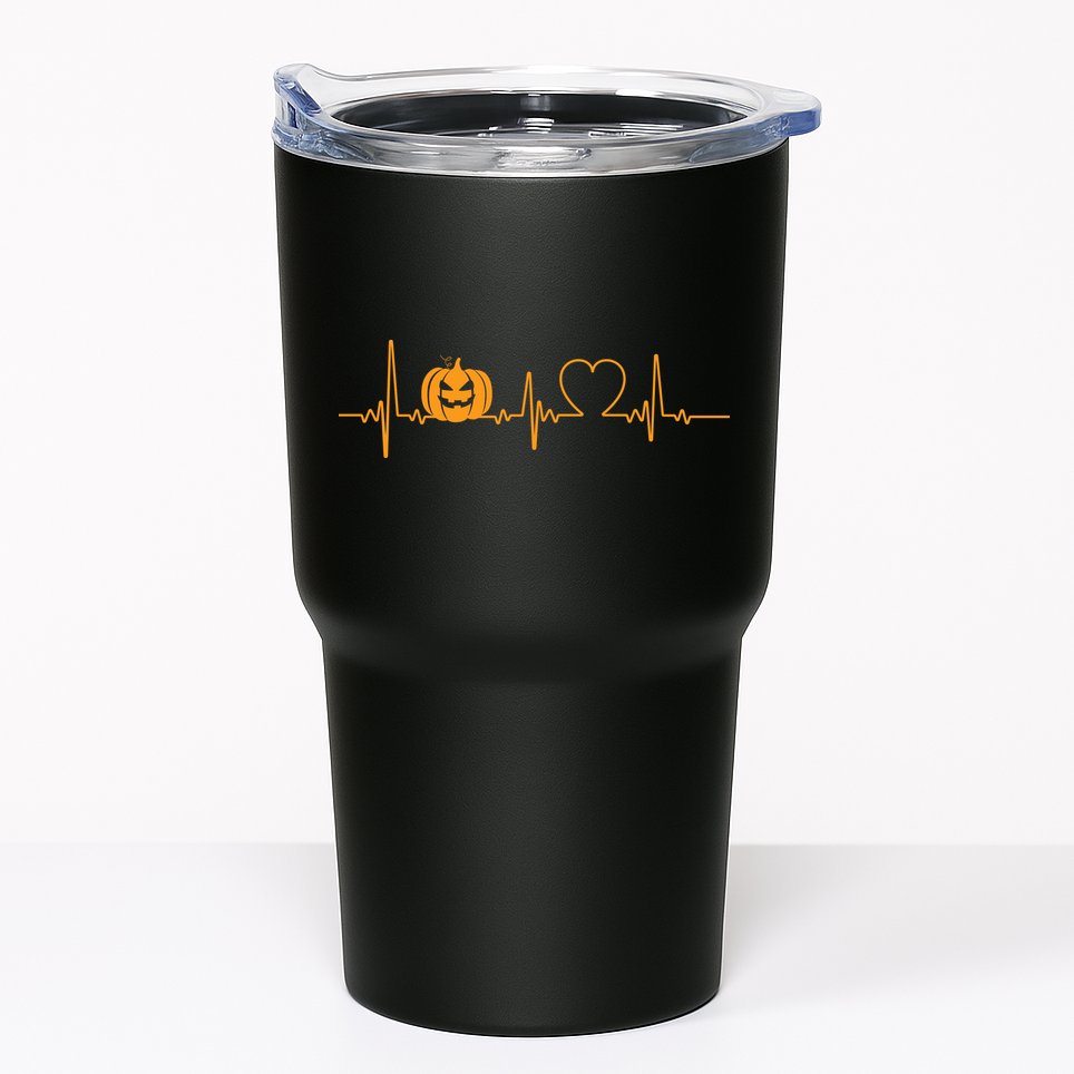 Love Pumpkins Halloween Heartbeat Tumbler