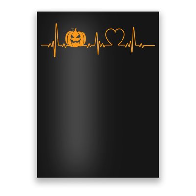 Love Pumpkins Halloween Heartbeat Poster