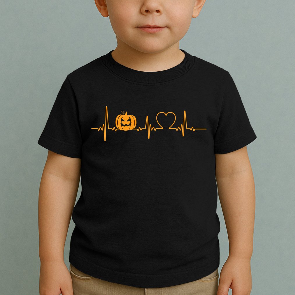 Love Pumpkins Halloween Heartbeat Toddler T-Shirt