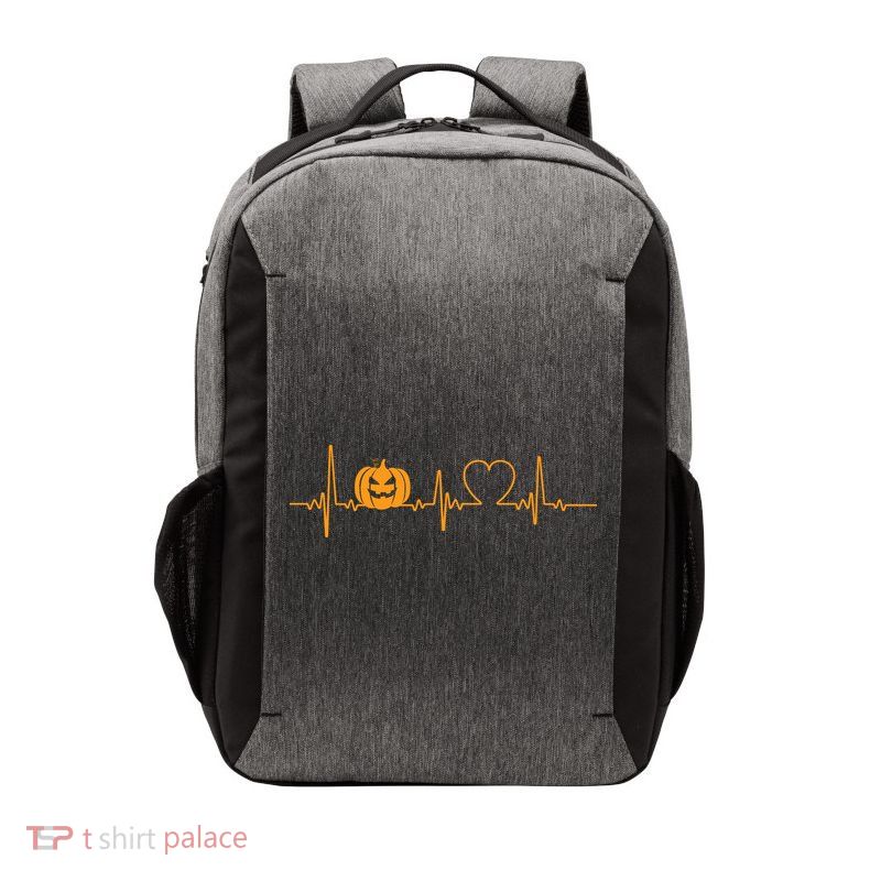 Love Pumpkins Halloween Heartbeat Vector Backpack