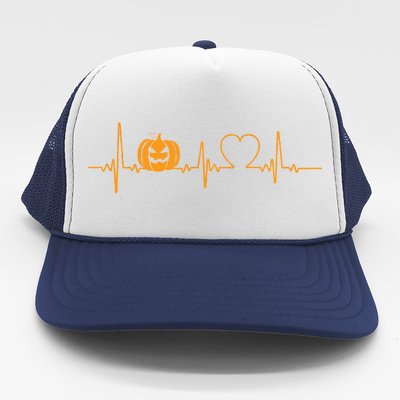 Love Pumpkins Halloween Heartbeat Trucker Hat