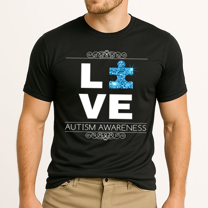 Love Puzzle Piece Autism Awareness Design Cooling Performance Crew T-Shirt