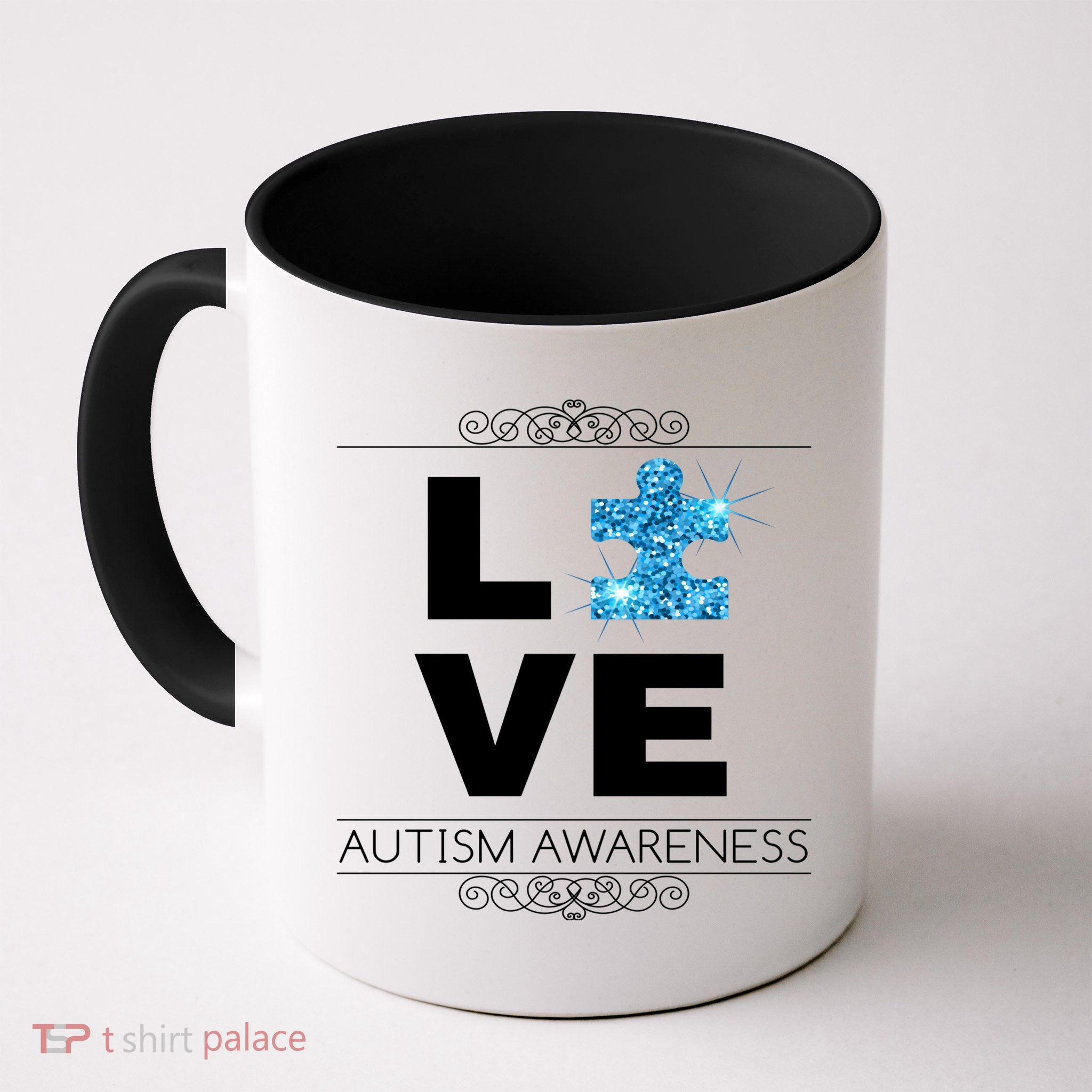 Love Puzzle Piece Autism Awareness Design Mug