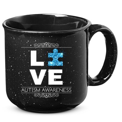 Love Puzzle Piece Autism Awareness Design 15oz Campfire Ceramic Mug