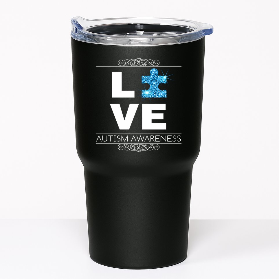 Love Puzzle Piece Autism Awareness Design Tumbler