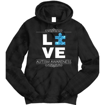 Love Puzzle Piece Autism Awareness Design Tie Dye Hoodie