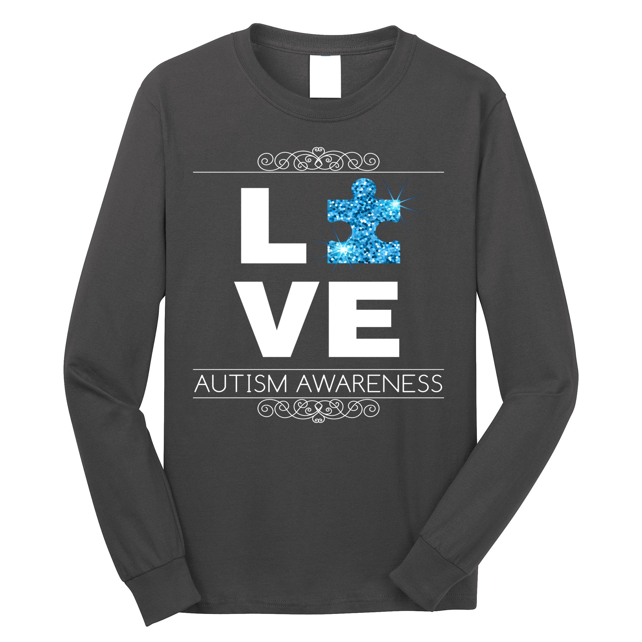 Love Puzzle Piece Autism Awareness Design Long Sleeve Shirt