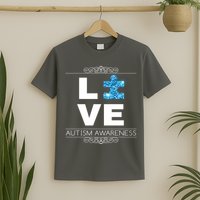 Love Puzzle Piece Autism Awareness Design T-Shirt