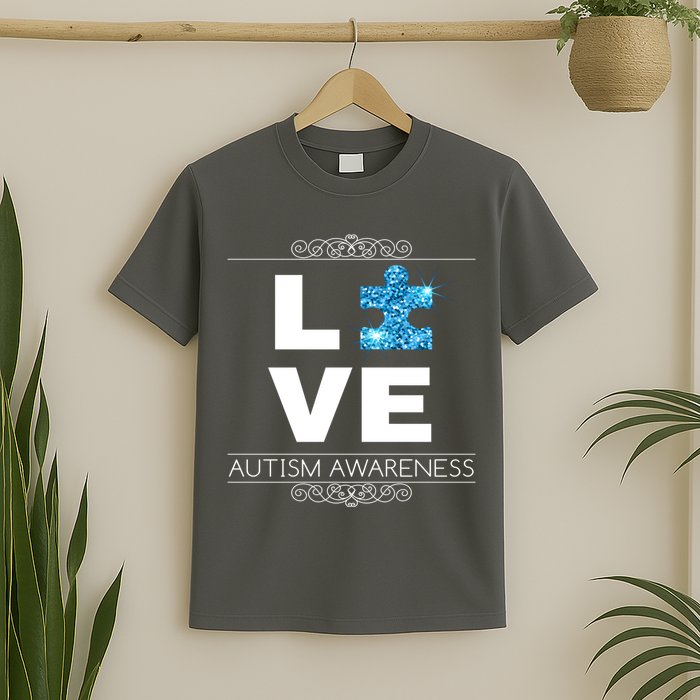 Love Puzzle Piece Autism Awareness Design T-Shirt