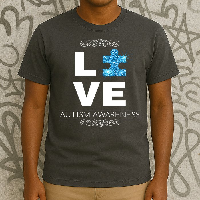 Love Puzzle Piece Autism Awareness Design T-Shirt
