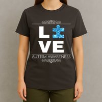 Love Puzzle Piece Autism Awareness Design T-Shirt