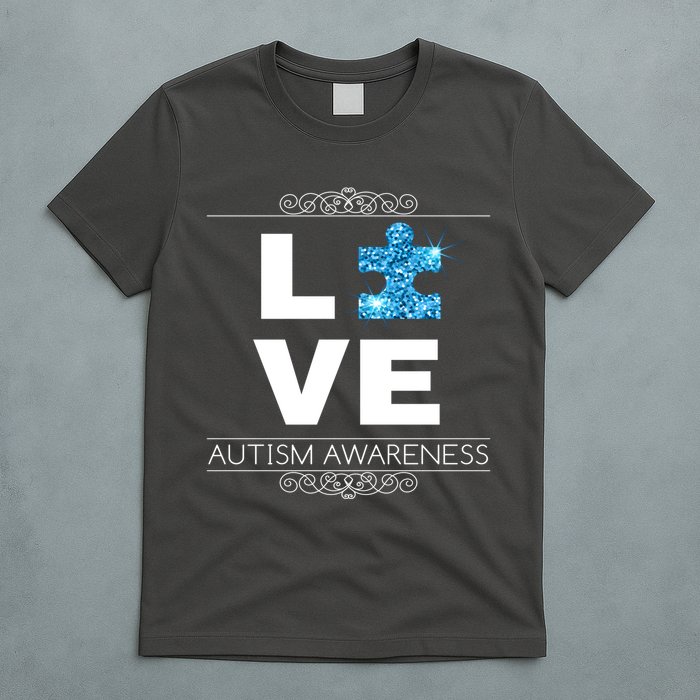 Love Puzzle Piece Autism Awareness Design T-Shirt