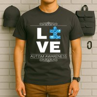 Love Puzzle Piece Autism Awareness Design T-Shirt