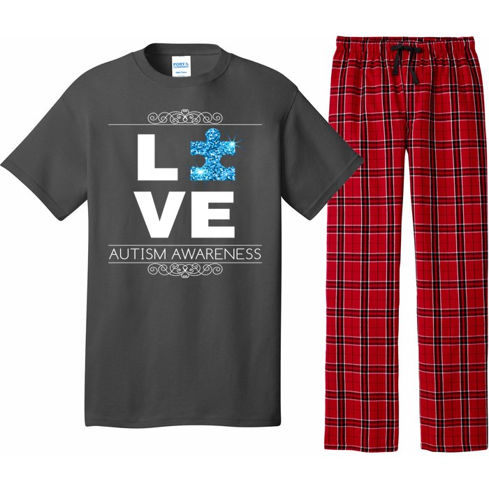 Love Puzzle Piece Autism Awareness Design Pajama Set