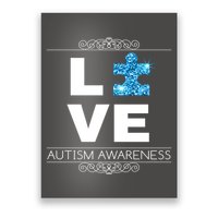 Love Puzzle Piece Autism Awareness Design Poster