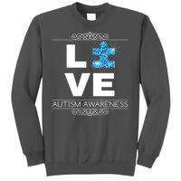 Love Puzzle Piece Autism Awareness Design Tall Sweatshirt