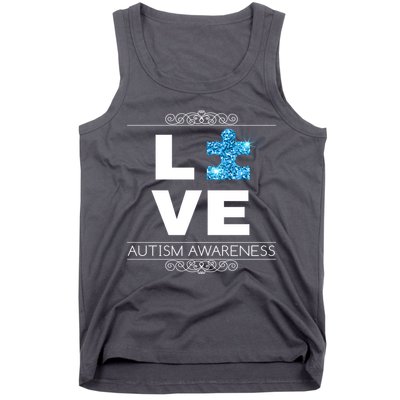 Love Puzzle Piece Autism Awareness Design Tank Top