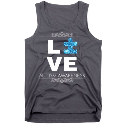 Love Puzzle Piece Autism Awareness Design Tank Top