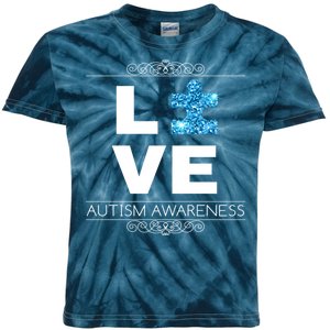 Love Puzzle Piece Autism Awareness Design Kids Tie-Dye T-Shirt