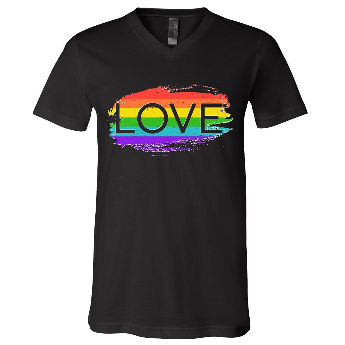 Love Rainbow Paint Gay Pride V-Neck T-Shirt